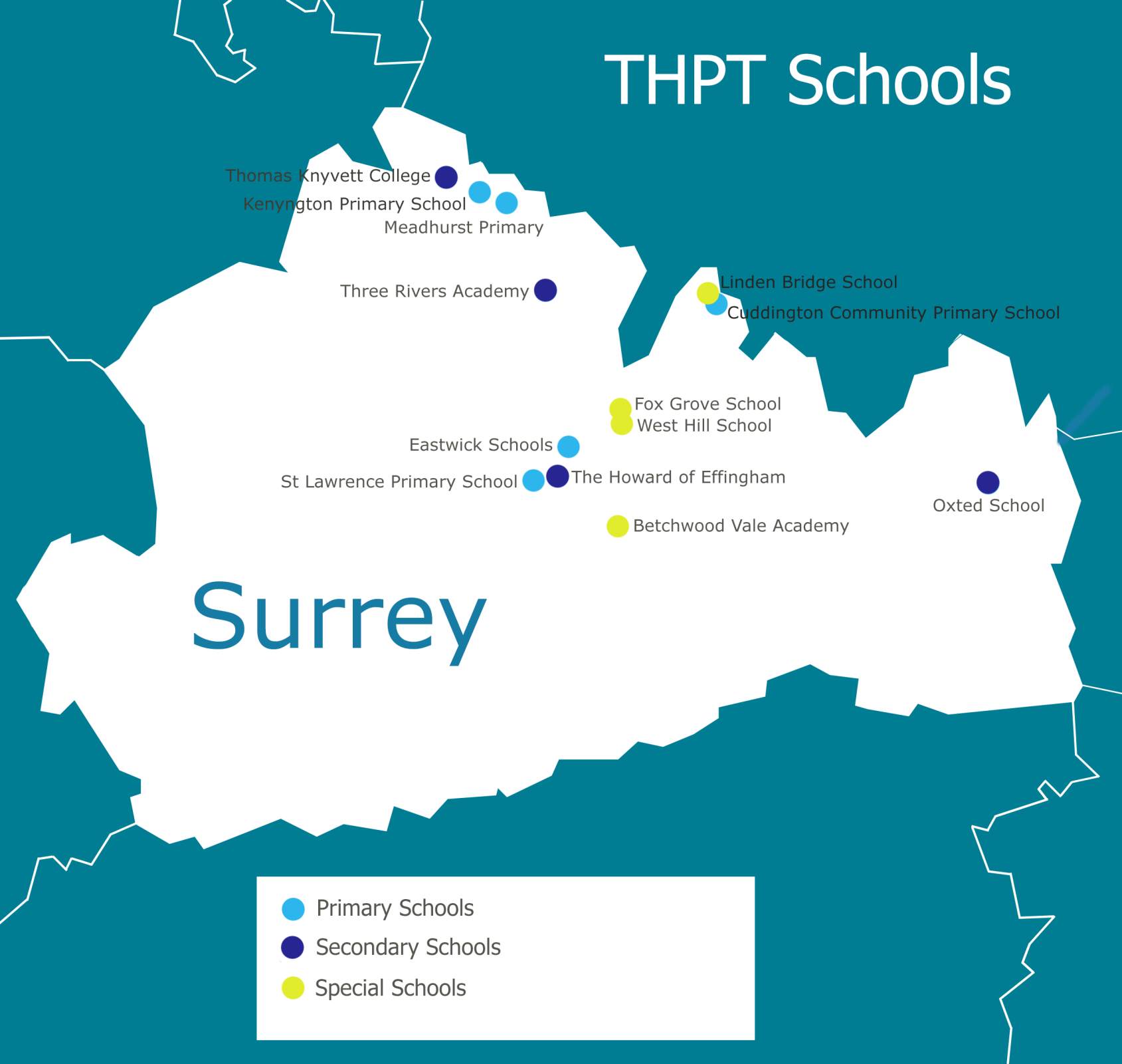 The Howard Partnership Schools' map